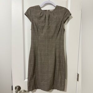 H&M Brown Plaid Midi Dress